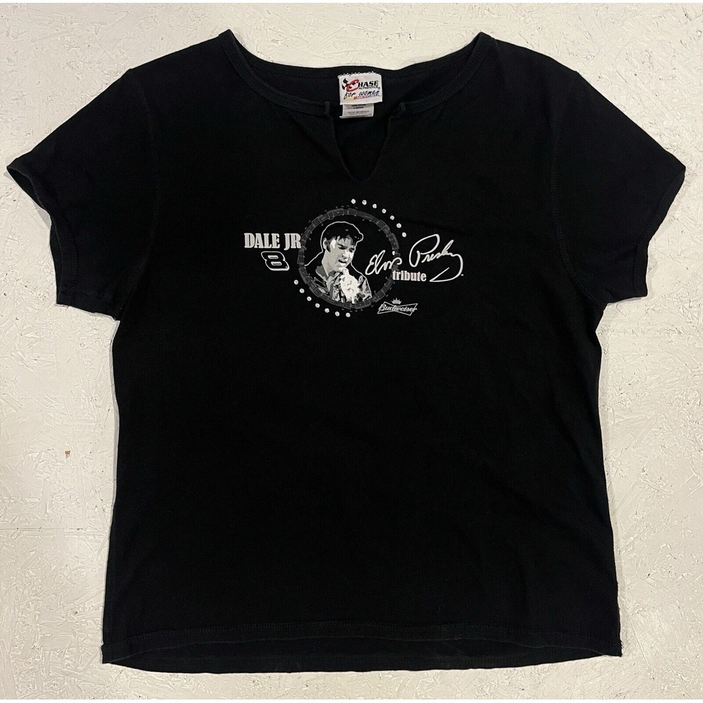 Elvis Presley Dale Earnhardt Jr. Tribute Budweiser Nascar T-Shirt Womens XL